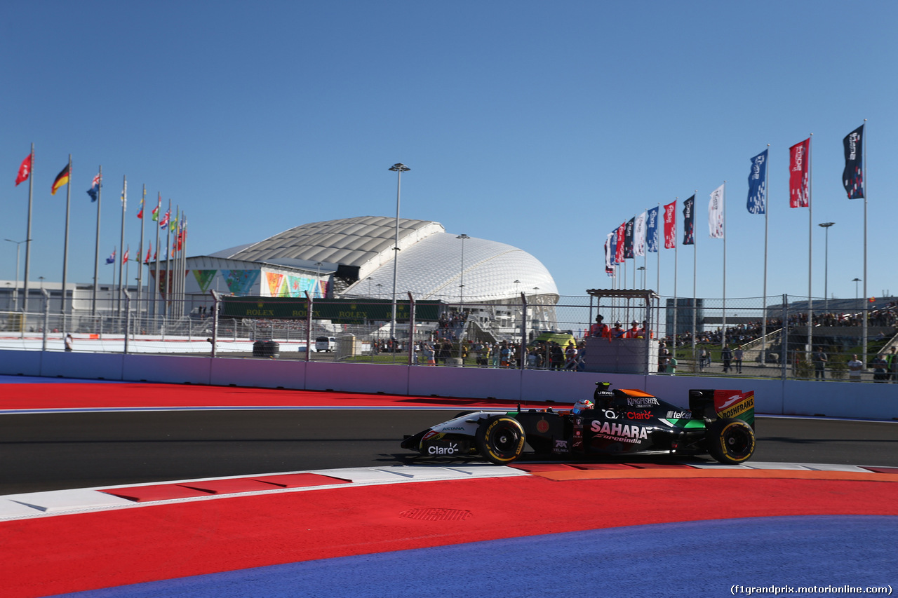 GP RUSSIA, 11.10.2014- Qualifiche, Sergio Perez (MEX) Sahara Force India F1 Team VJM07