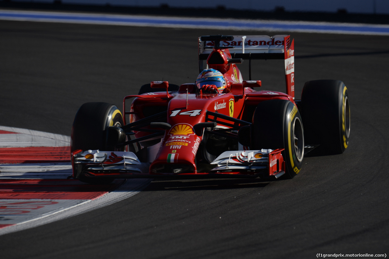 GP RUSSIA, 11.10.2014- Qualifiche, Fernando Alonso (ESP) Ferrari F14T