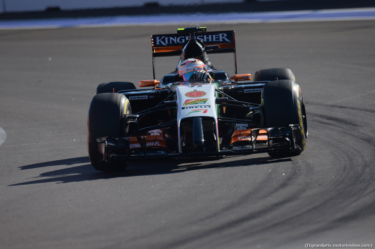 GP RUSSIA, 11.10.2014- Qualifiche, Sergio Perez (MEX) Sahara Force India F1 Team VJM07