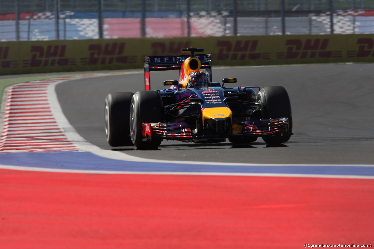 GP RUSSIA, 11.10.2014- Prove Libere 3, Sebastian Vettel (GER) Infiniti Red Bull Racing RB10