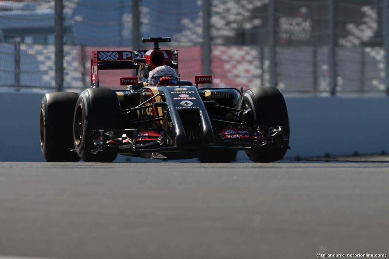 GP RUSSIA, 11.10.2014- Prove Libere 3, Romain Grosjean (FRA) Lotus F1 Team E22
