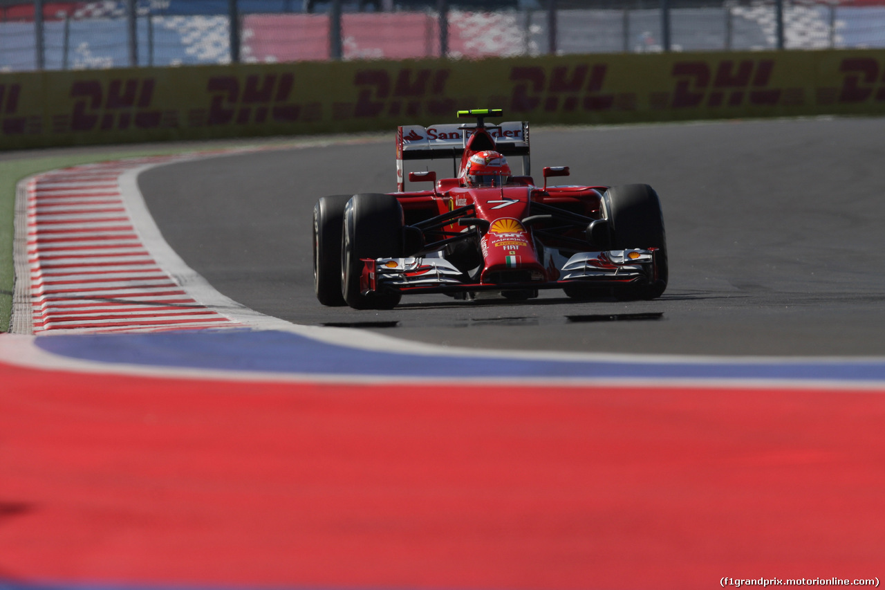 GP RUSSIA, 11.10.2014- Prove Libere 3, Kimi Raikkonen (FIN) Ferrari F14T