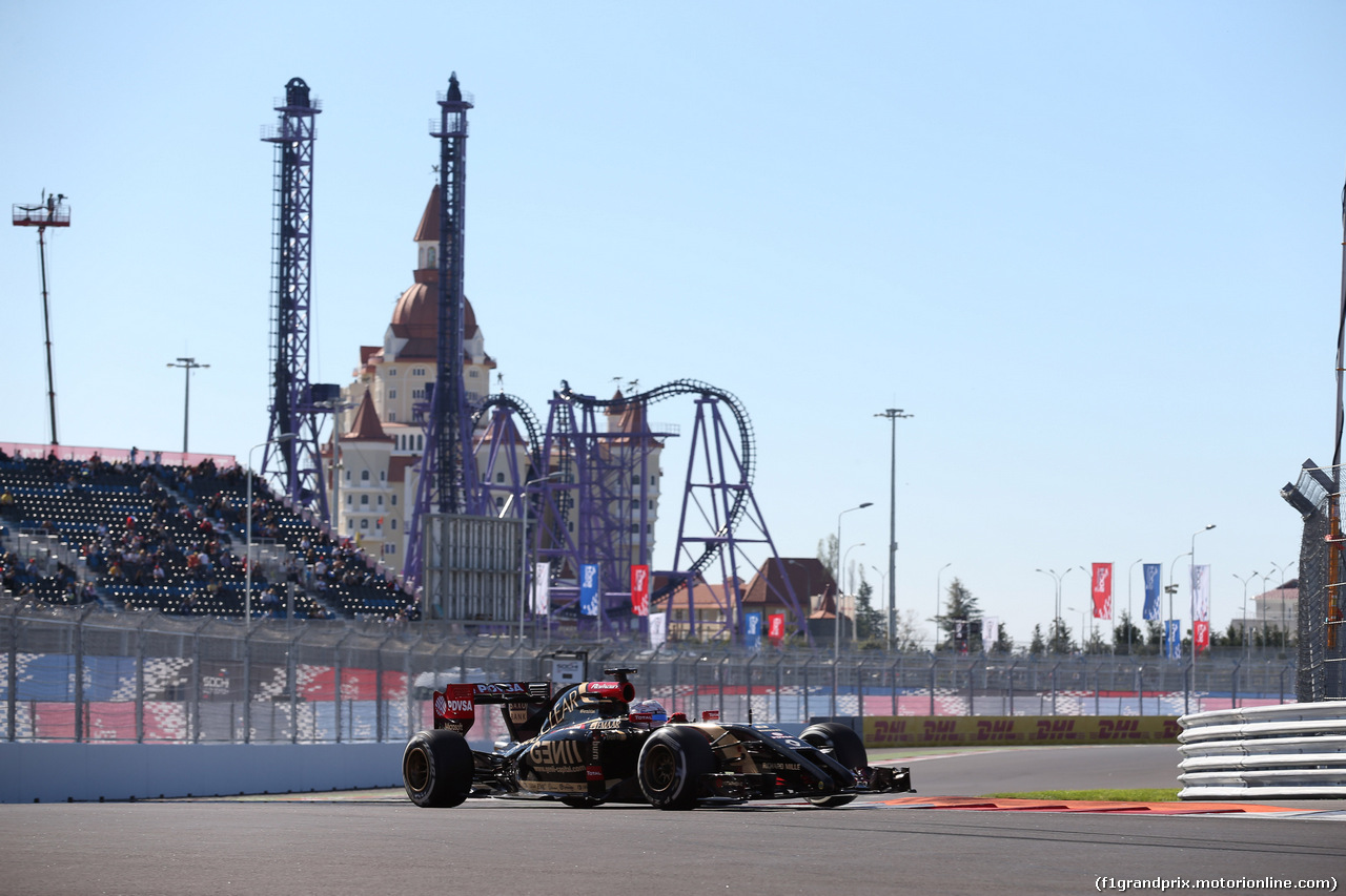 GP RUSSIA, 11.10.2014- Prove Libere 3, Romain Grosjean (FRA) Lotus F1 Team E22