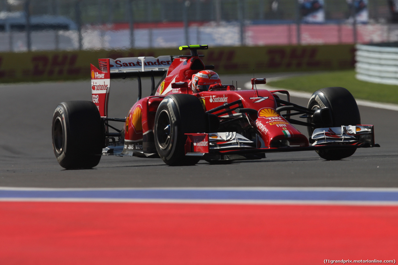 GP RUSSIA, 11.10.2014- Prove Libere 3, Kimi Raikkonen (FIN) Ferrari F14T