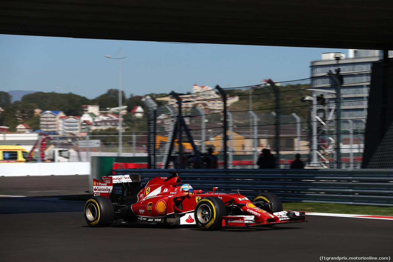 GP RUSSIA, 11.10.2014- Prove Libere 3, Fernando Alonso (ESP) Ferrari F14T