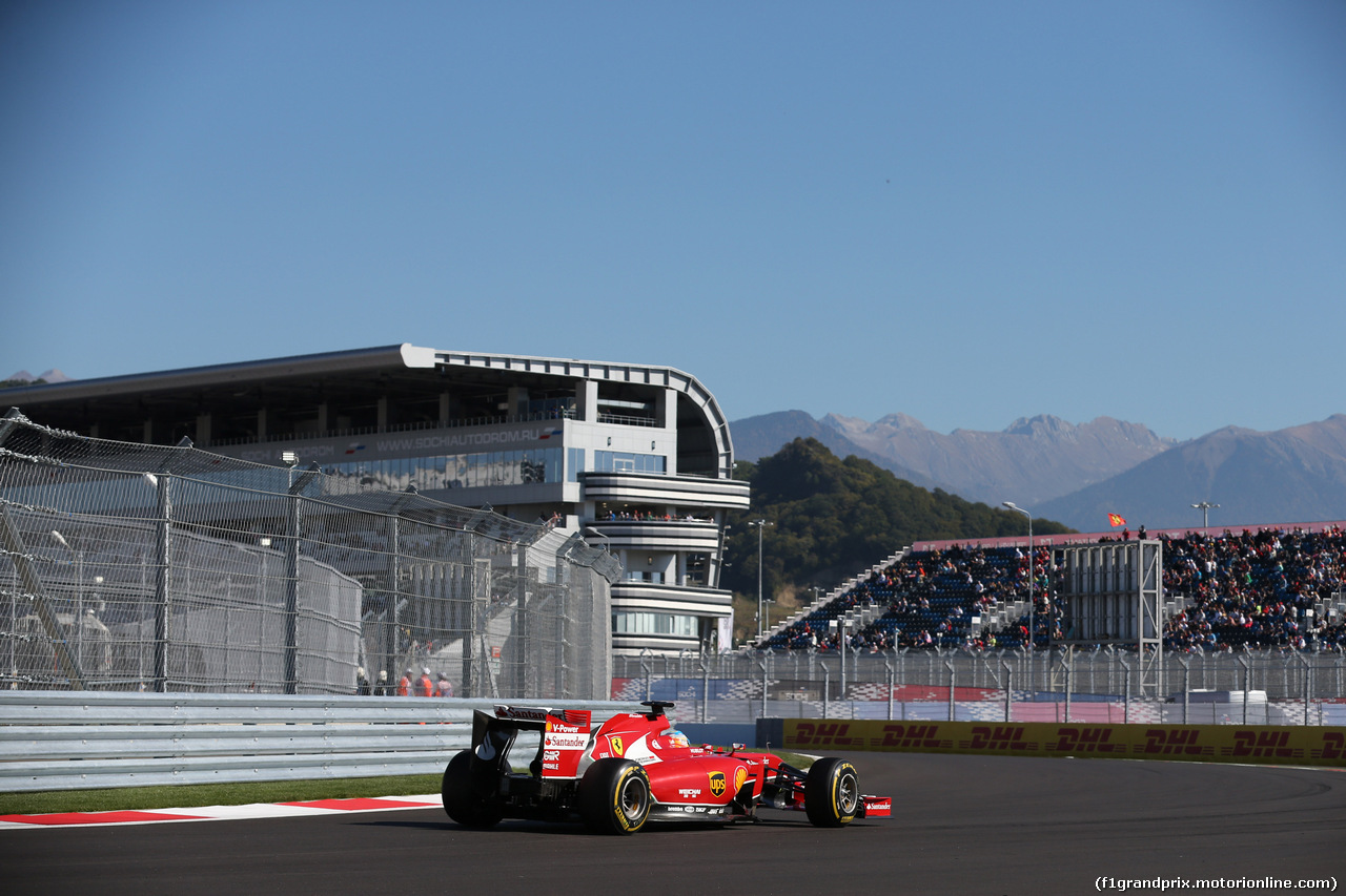 GP RUSSIA, 11.10.2014- Prove Libere 3, Fernando Alonso (ESP) Ferrari F14T