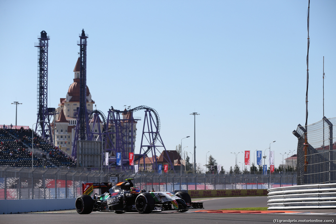 GP RUSSIA, 11.10.2014- Prove Libere 3, Sergio Perez (MEX) Sahara Force India F1 Team VJM07