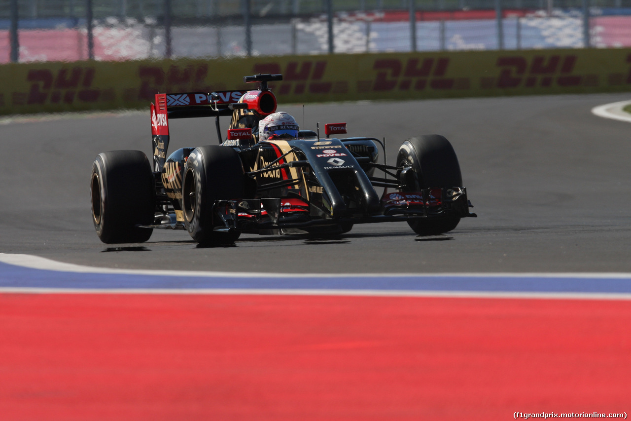 GP RUSSIA, 11.10.2014- Prove Libere 3, Romain Grosjean (FRA) Lotus F1 Team E22