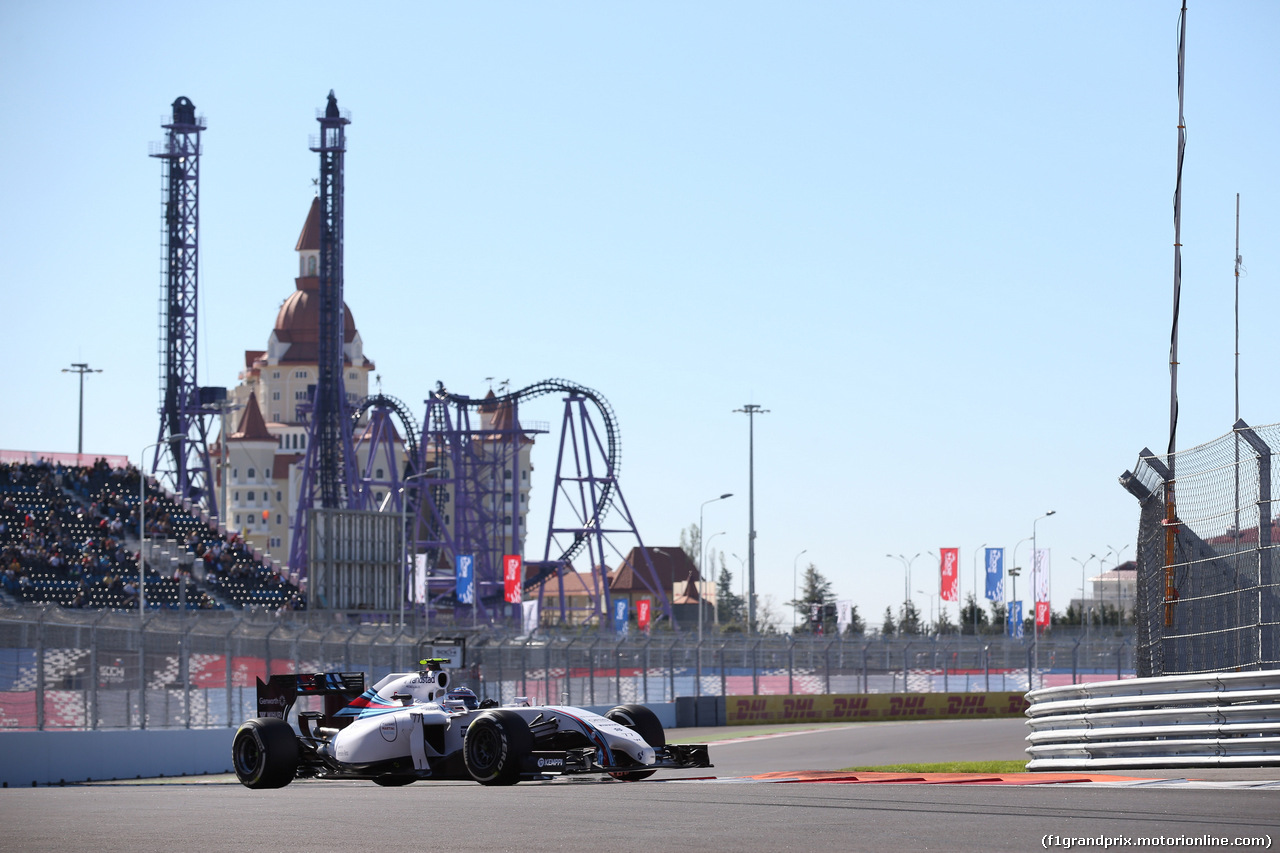 GP RUSSIA, 11.10.2014- Prove Libere 3, Valtteri Bottas (FIN) Williams F1 Team FW36