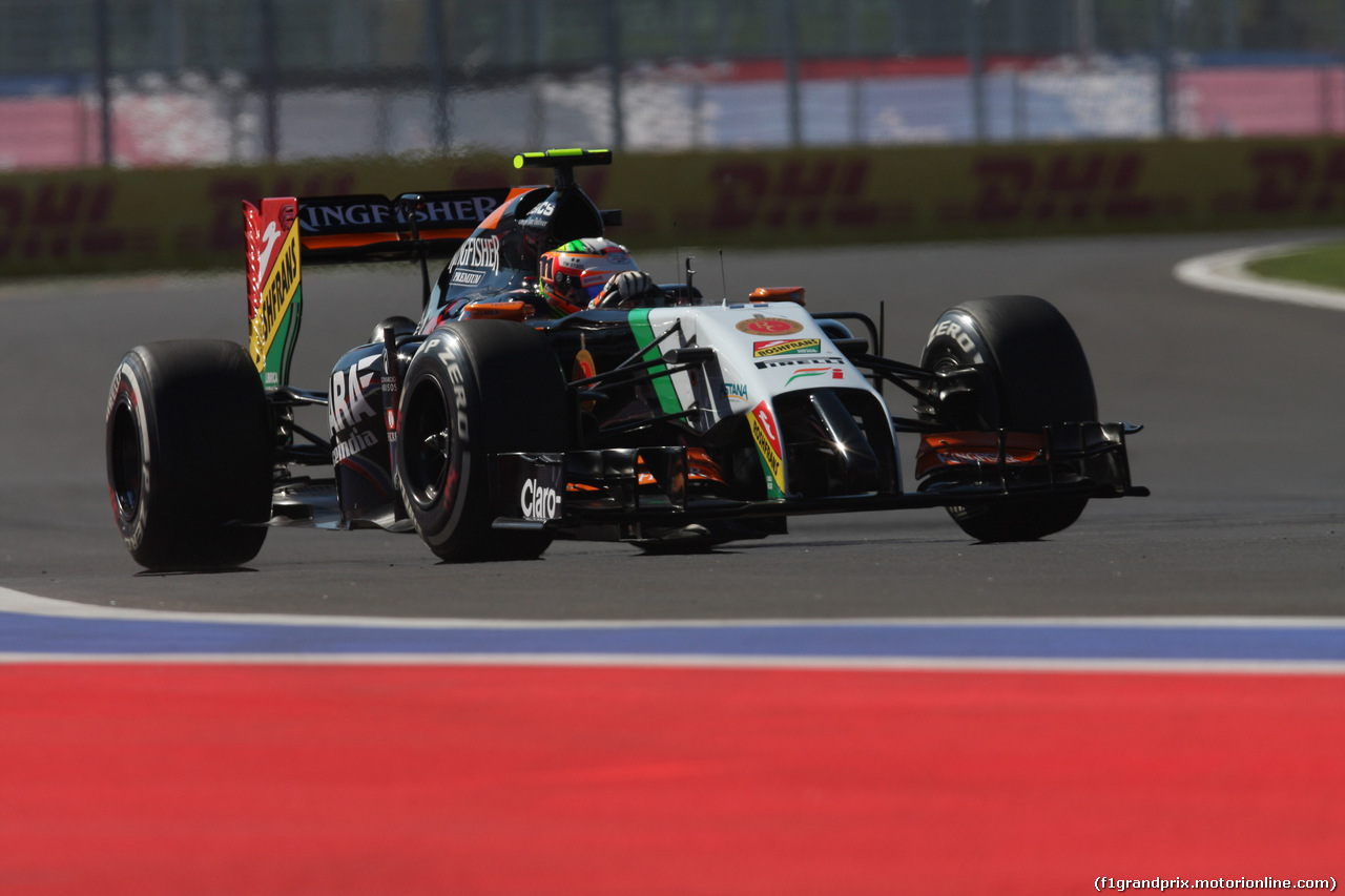 GP RUSSIA, 11.10.2014- Prove Libere 3, Sergio Perez (MEX) Sahara Force India F1 Team VJM07