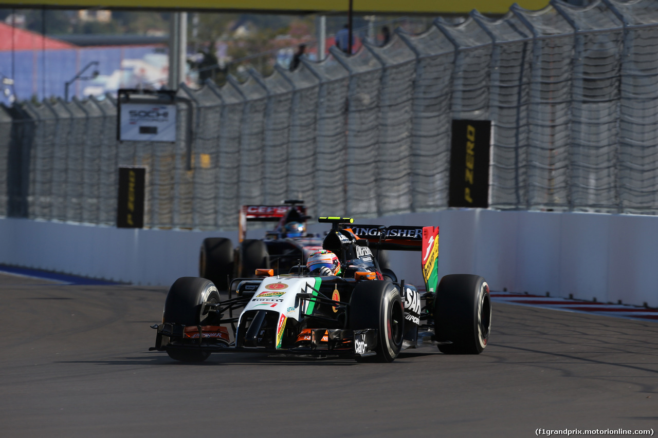 GP RUSSIA, 10.10.2015- Prove Libere 1, Sergio Perez (MEX) Sahara Force India F1 Team VJM07