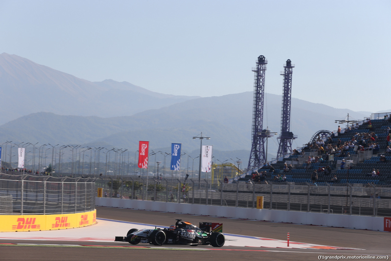 GP RUSSIA, 10.10.2015- Prove Libere 1, Nico Hulkenberg (GER) Sahara Force India VJM07