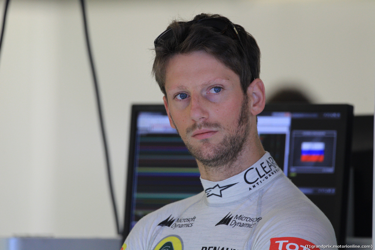 GP RUSSIA, 10.10.2015- Prove Libere 1, Romain Grosjean (FRA) Lotus F1 Team E22