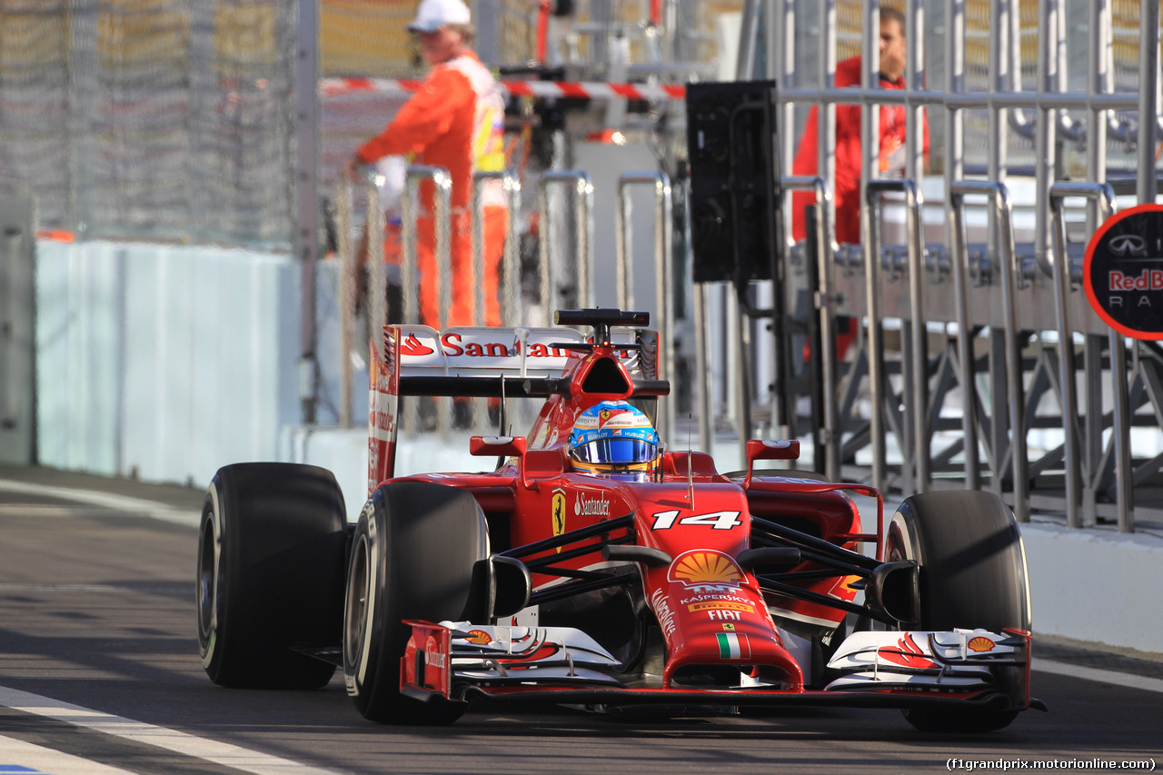 GP RUSSIA, 10.10.2015- Prove Libere 1, Fernando Alonso (ESP) Ferrari F14T