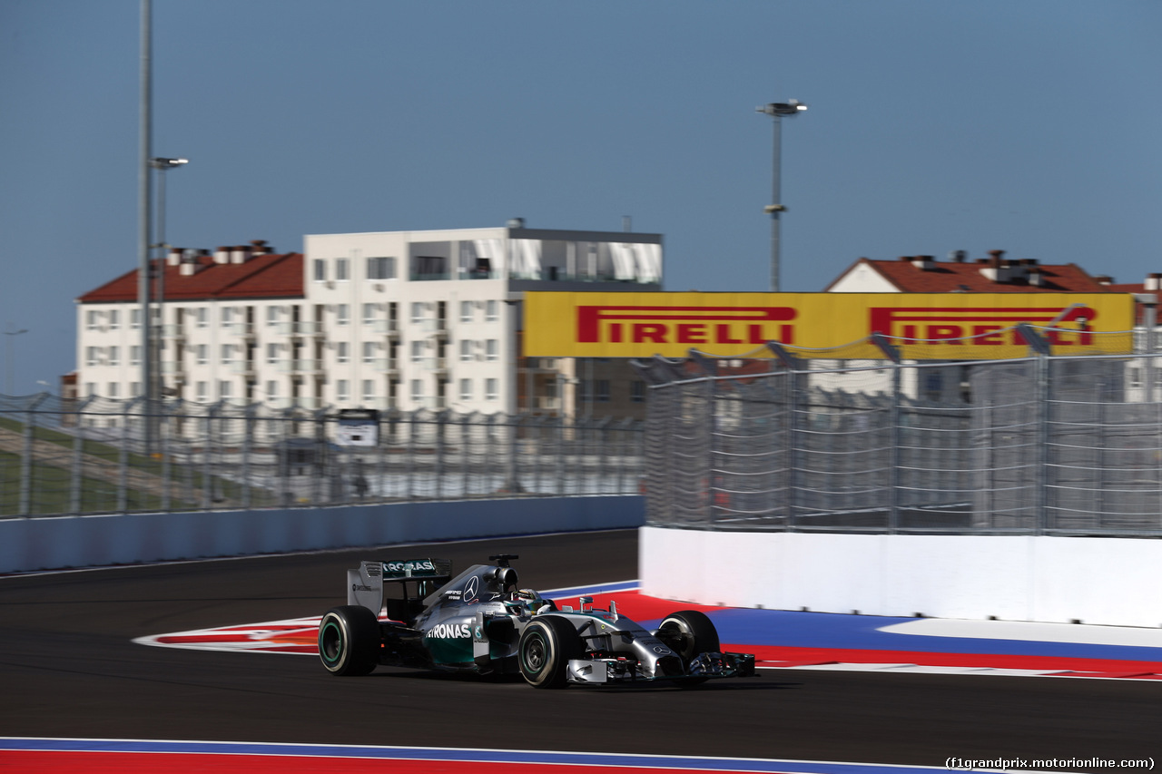 GP RUSSIA, 10.10.2015- Prove Libere 1, Lewis Hamilton (GBR) Mercedes AMG F1 W05