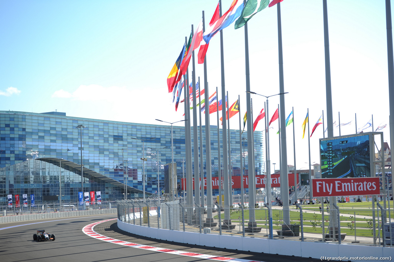 GP RUSSIA, 10.10.2015- Prove Libere 1, Nico Hulkenberg (GER) Sahara Force India VJM07