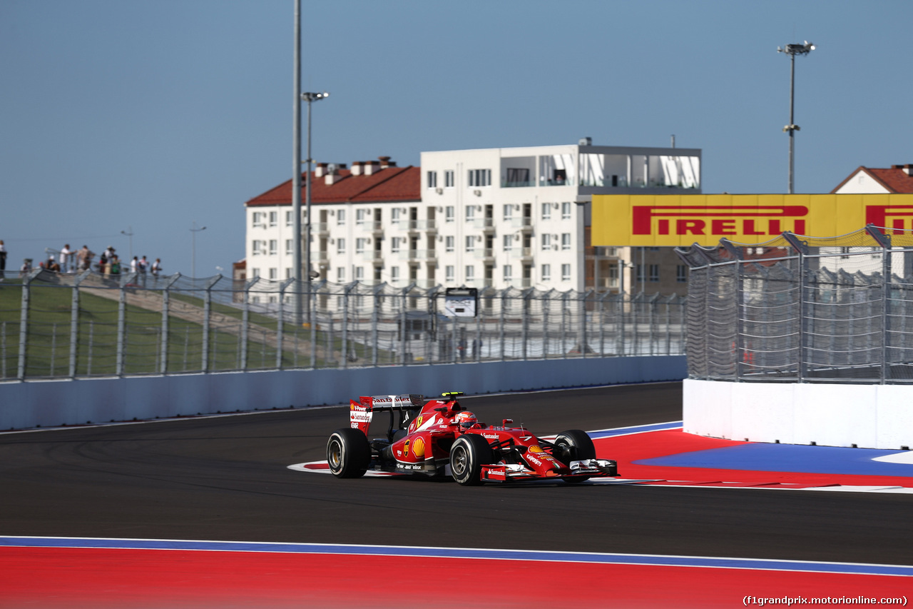 GP RUSSIA, 10.10.2015- Prove Libere 1, Kimi Raikkonen (FIN) Ferrari F14T