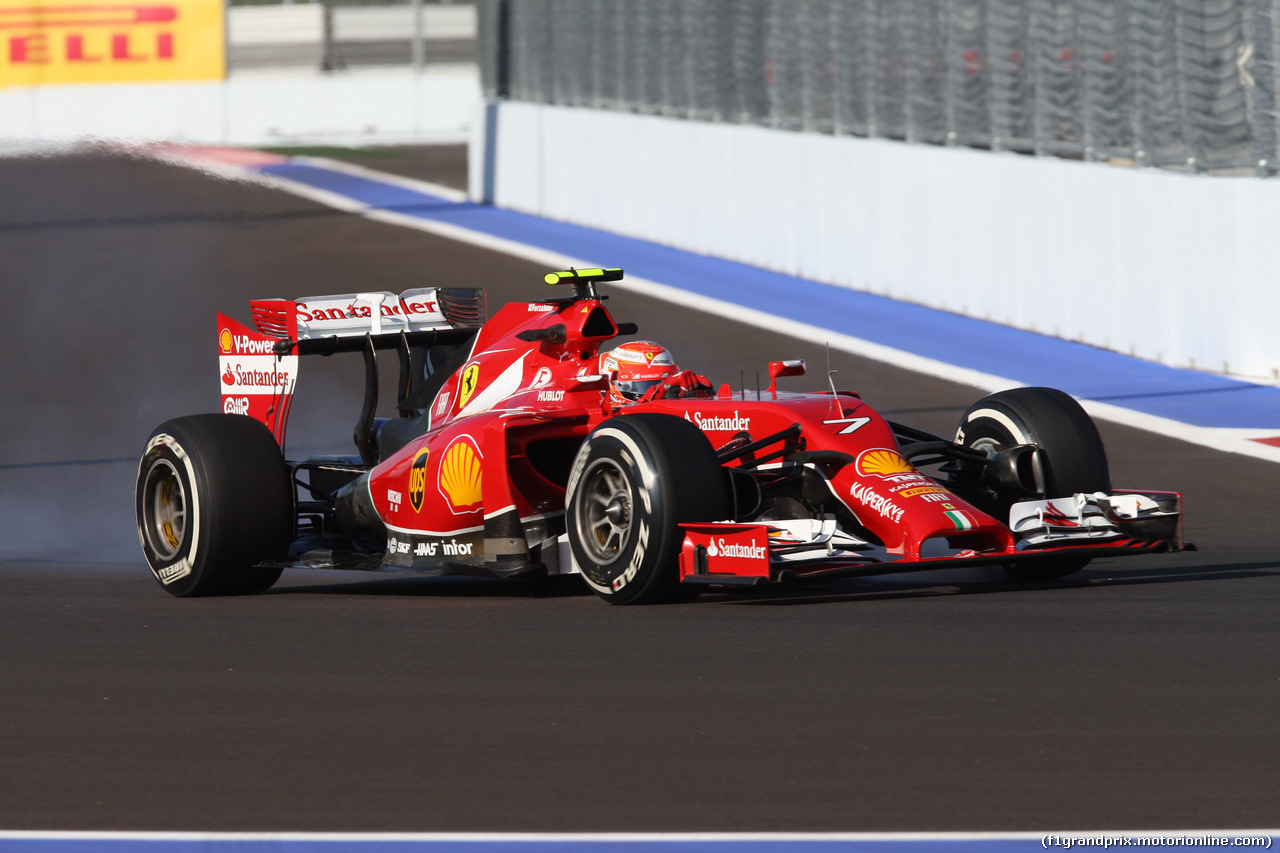 GP RUSSIA, 10.10.2015- Prove Libere 1, Kimi Raikkonen (FIN) Ferrari F14T