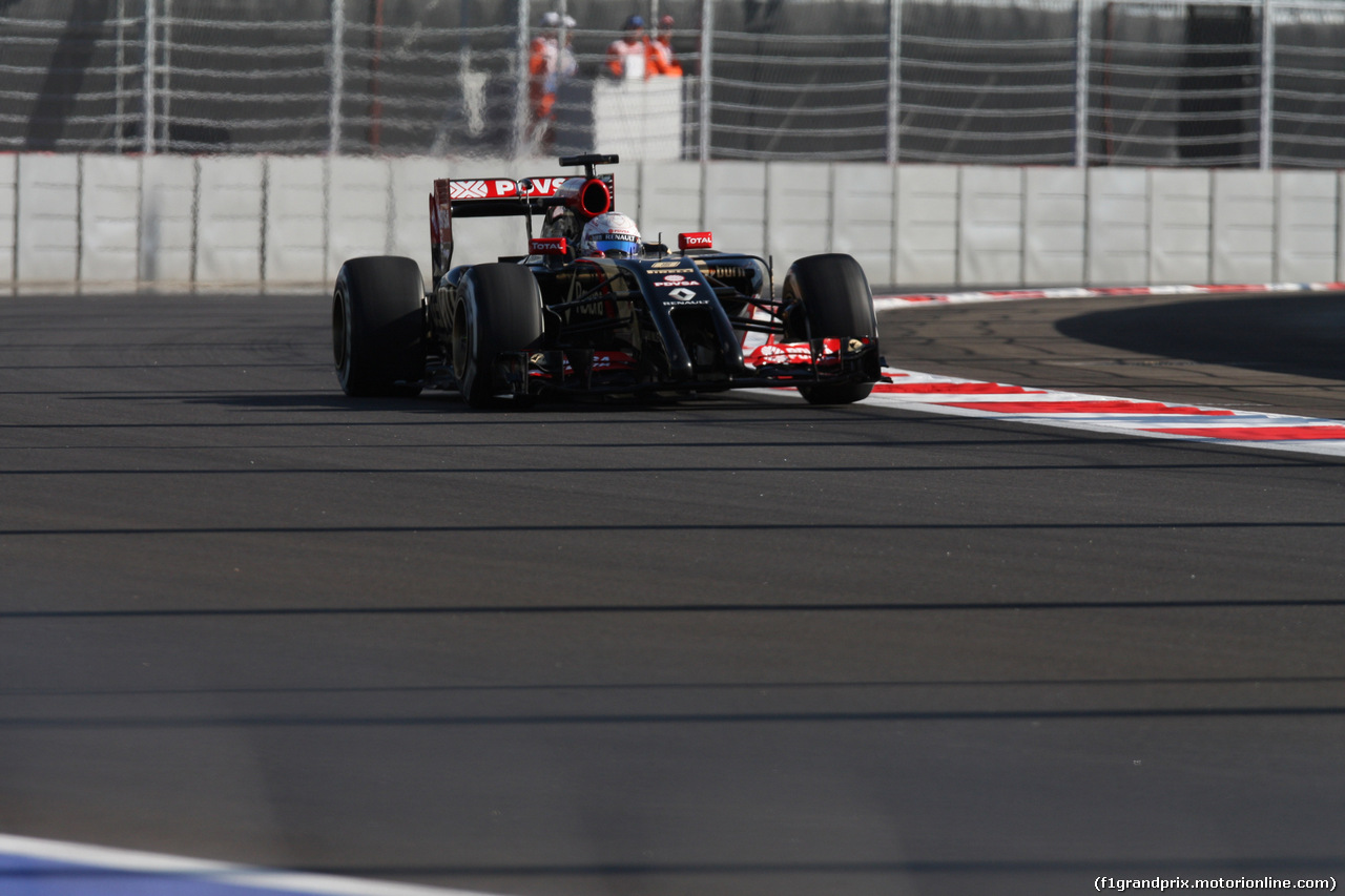 GP RUSSIA, 10.10.2015- Prove Libere 1, Romain Grosjean (FRA) Lotus F1 Team E22