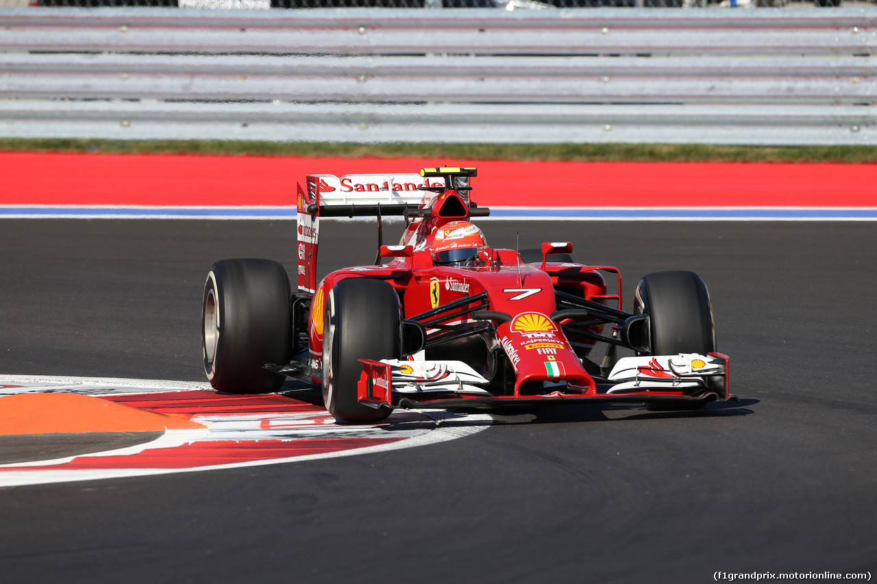 GP RUSSIA, 10.10.2015- Prove Libere 2, Kimi Raikkonen (FIN) Ferrari F14T