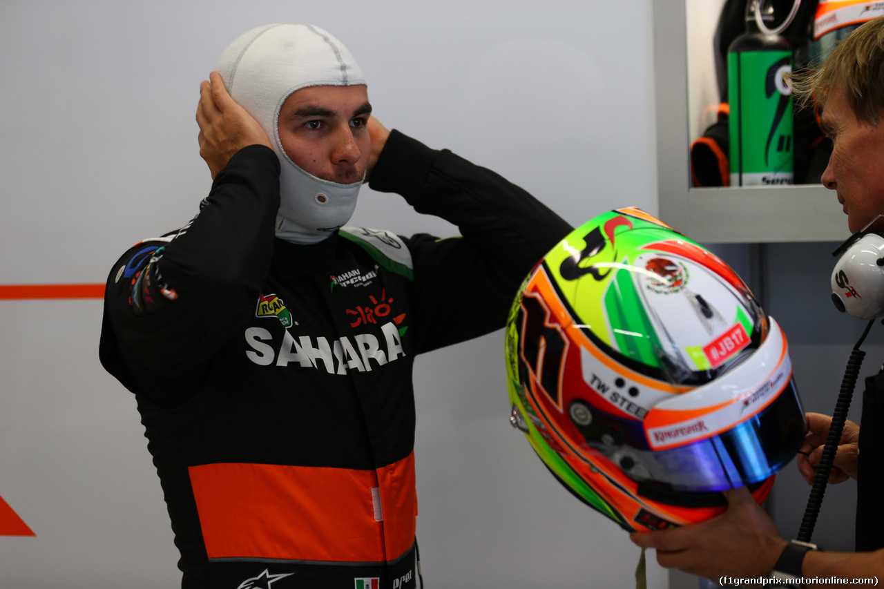 GP RUSSIA, 10.10.2015- Prove Libere 2, Sergio Perez (MEX) Sahara Force India F1 Team VJM07
