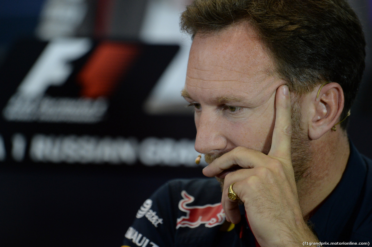 GP RUSSIA, 10.10.2015- Prove Libere 2, Venerdi' Press Conference: Christian Horner (GBR), Red Bull Racing, Sporting Director