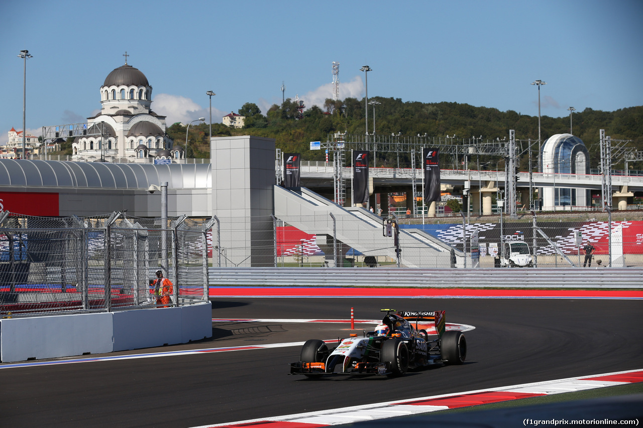 GP RUSSIA, 10.10.2015- Prove Libere 2, Sergio Perez (MEX) Sahara Force India F1 Team VJM07