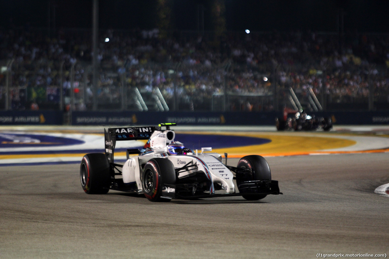 GP SINGAPORE, 21.09.2014 - Gara, Valtteri Bottas (FIN) Williams F1 Team FW36