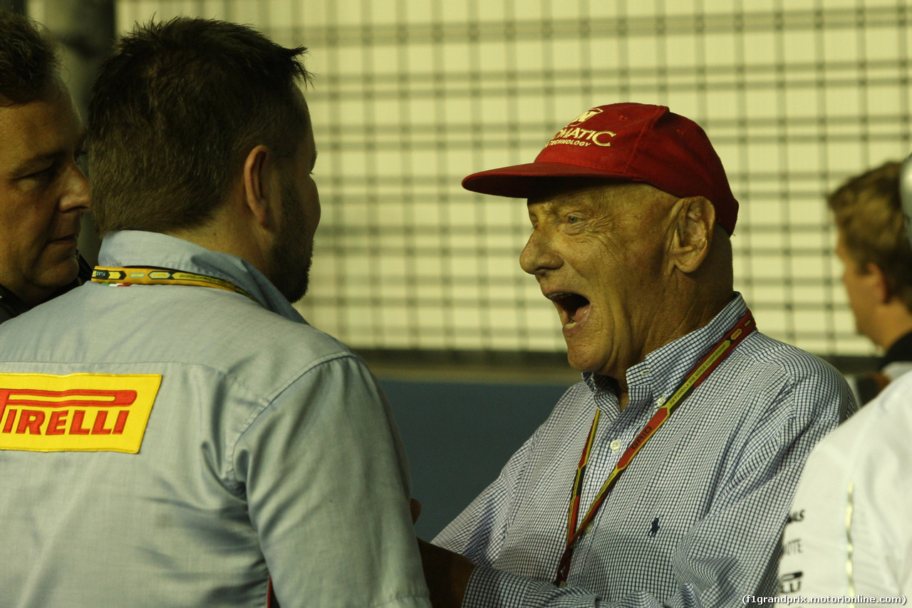 GP SINGAPORE, 21.09.2014 - Gara, Paul Hembery, Pirelli Motorspor Director e Nikki Lauda (AU), Mercedes