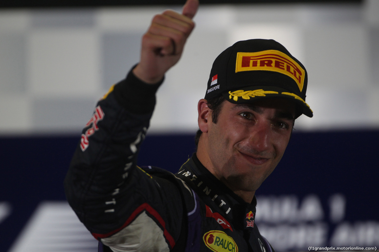 GP SINGAPORE, 21.09.2014 - Gara, terzo Daniel Ricciardo (AUS) Red Bull Racing RB10