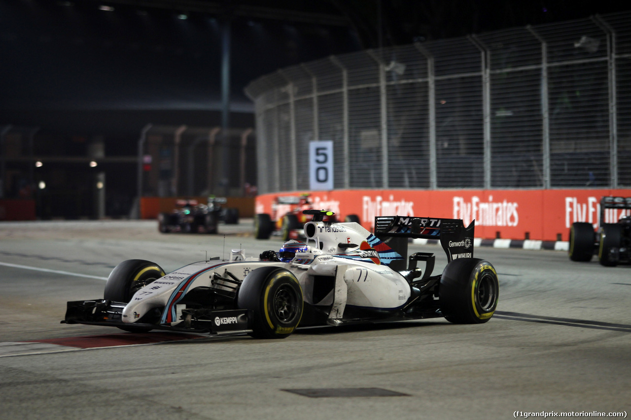 GP SINGAPORE, 21.09.2014 - Gara, Valtteri Bottas (FIN) Williams F1 Team FW36