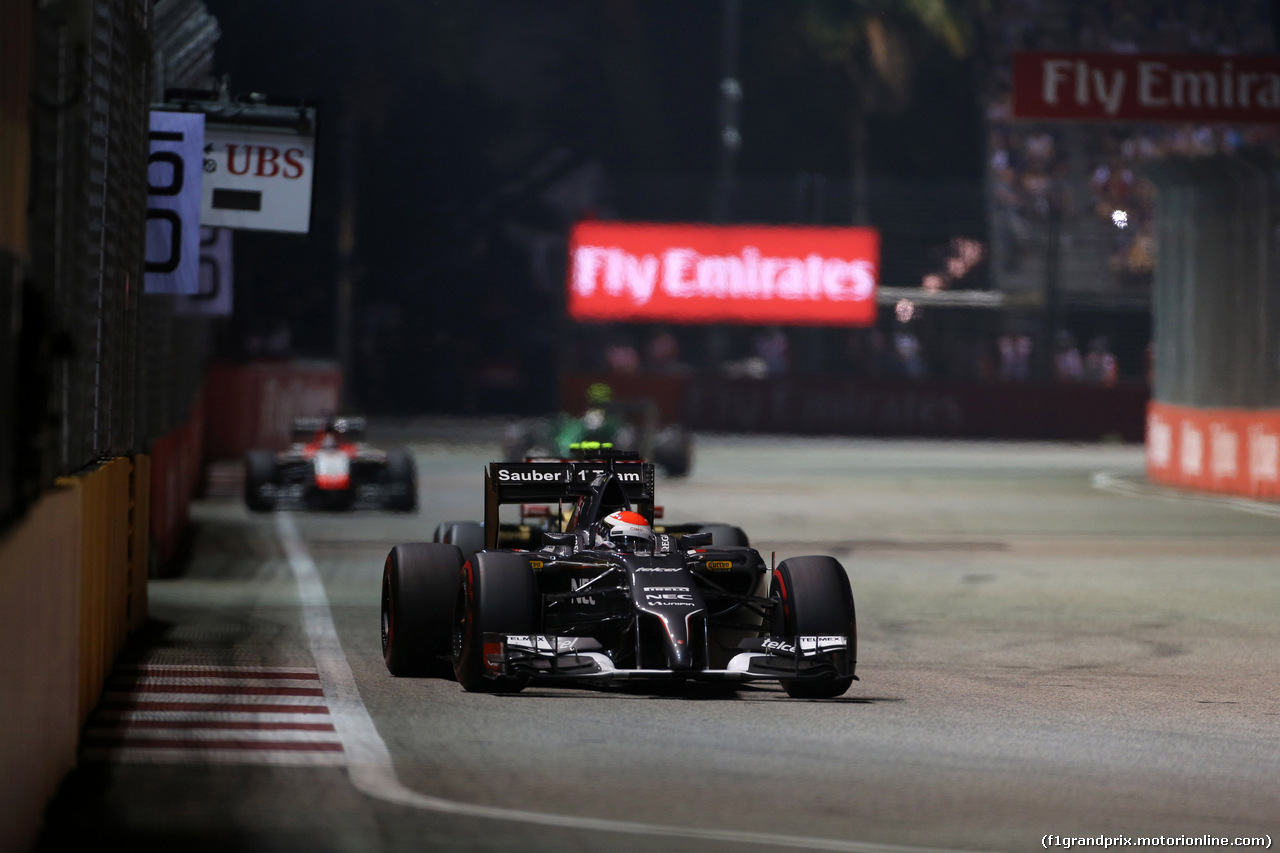 GP SINGAPORE, 21.09.2014 - Gara, Adrian Sutil (GER) Sauber F1 Team C33