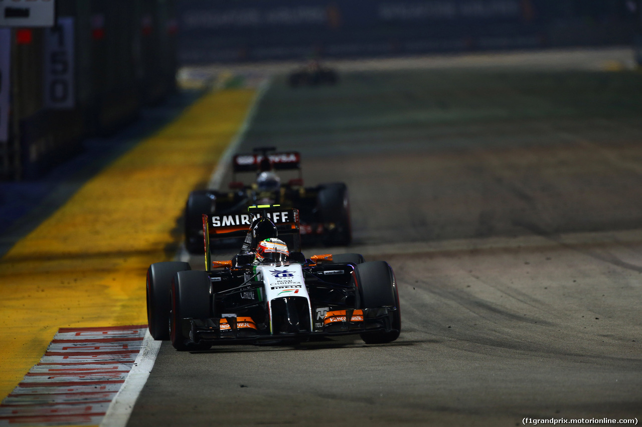 GP SINGAPORE, 21.09.2014 - Gara, Sergio Perez (MEX) Sahara Force India F1 VJM07