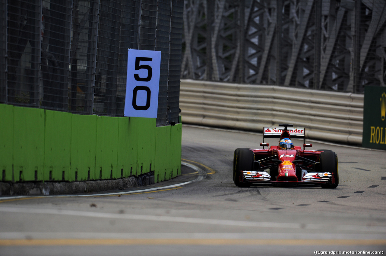 GP SINGAPORE, 20.09.2014 - Prove Libere 3, Fernando Alonso (ESP) Ferrari F14-T