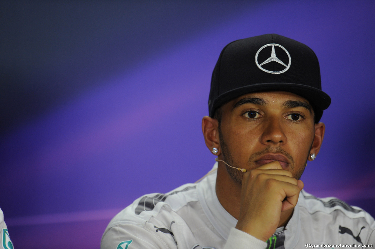 GP SINGAPORE, 20.09.2014 - Qualifiche, Conferenza Stampa, Lewis Hamilton (GBR) Mercedes AMG F1 W05