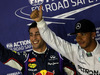 GP SINGAPORE, 20.09.2014 - Qualifiche, terzo Daniel Ricciardo (AUS) Red Bull Racing RB10 e Lewis Hamilton (GBR) Mercedes AMG F1 W05 pole position