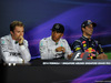 GP SINGAPORE, 20.09.2014 - Qualifiche, Conferenza Stampa, Nico Rosberg (GER) Mercedes AMG F1 W05, Lewis Hamilton (GBR) Mercedes AMG F1 W05 e Daniel Ricciardo (AUS) Red Bull Racing RB10