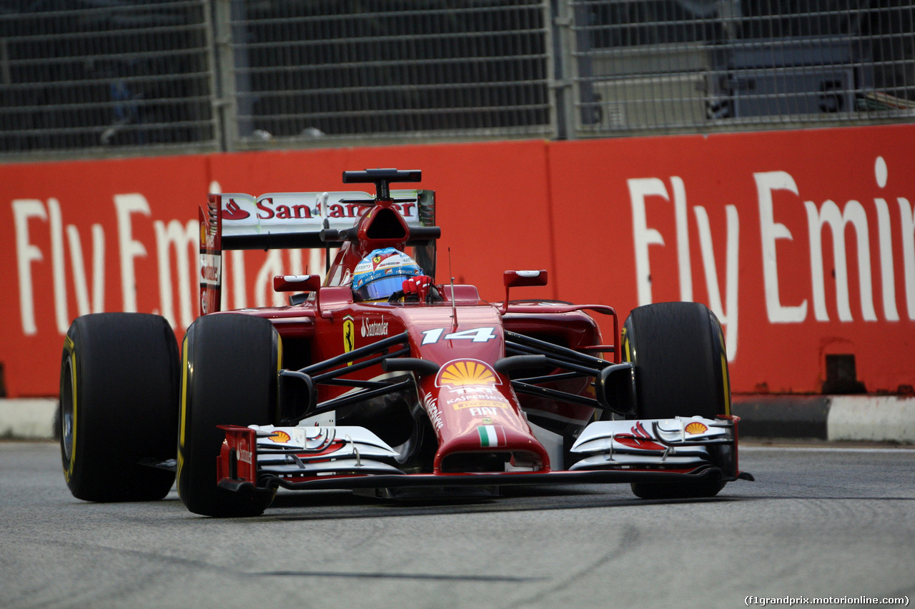 GP SINGAPORE, 19.09.2014- Prove Libere 1, Fernando Alonso (ESP) Ferrari F14-T