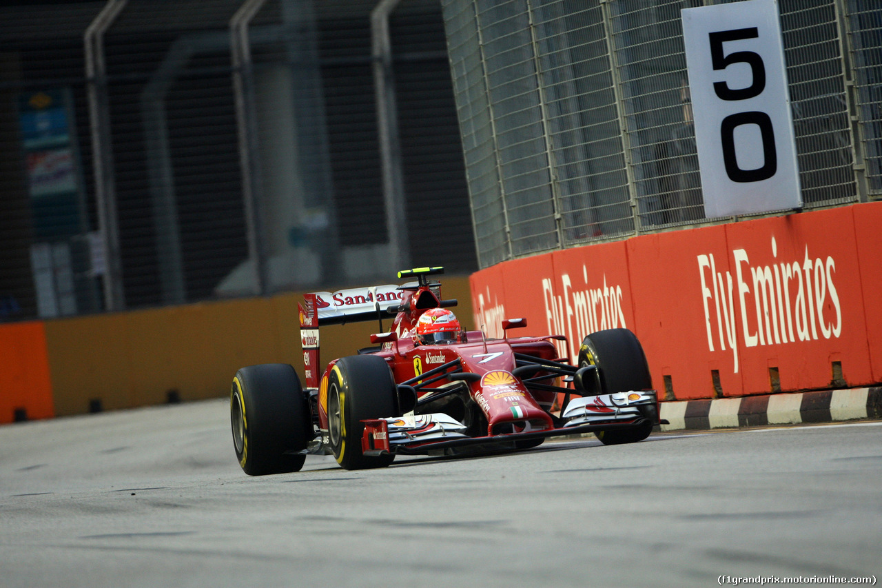 GP SINGAPORE, 19.09.2014- Prove Libere 1, Kimi Raikkonen (FIN) Ferrari F14-T