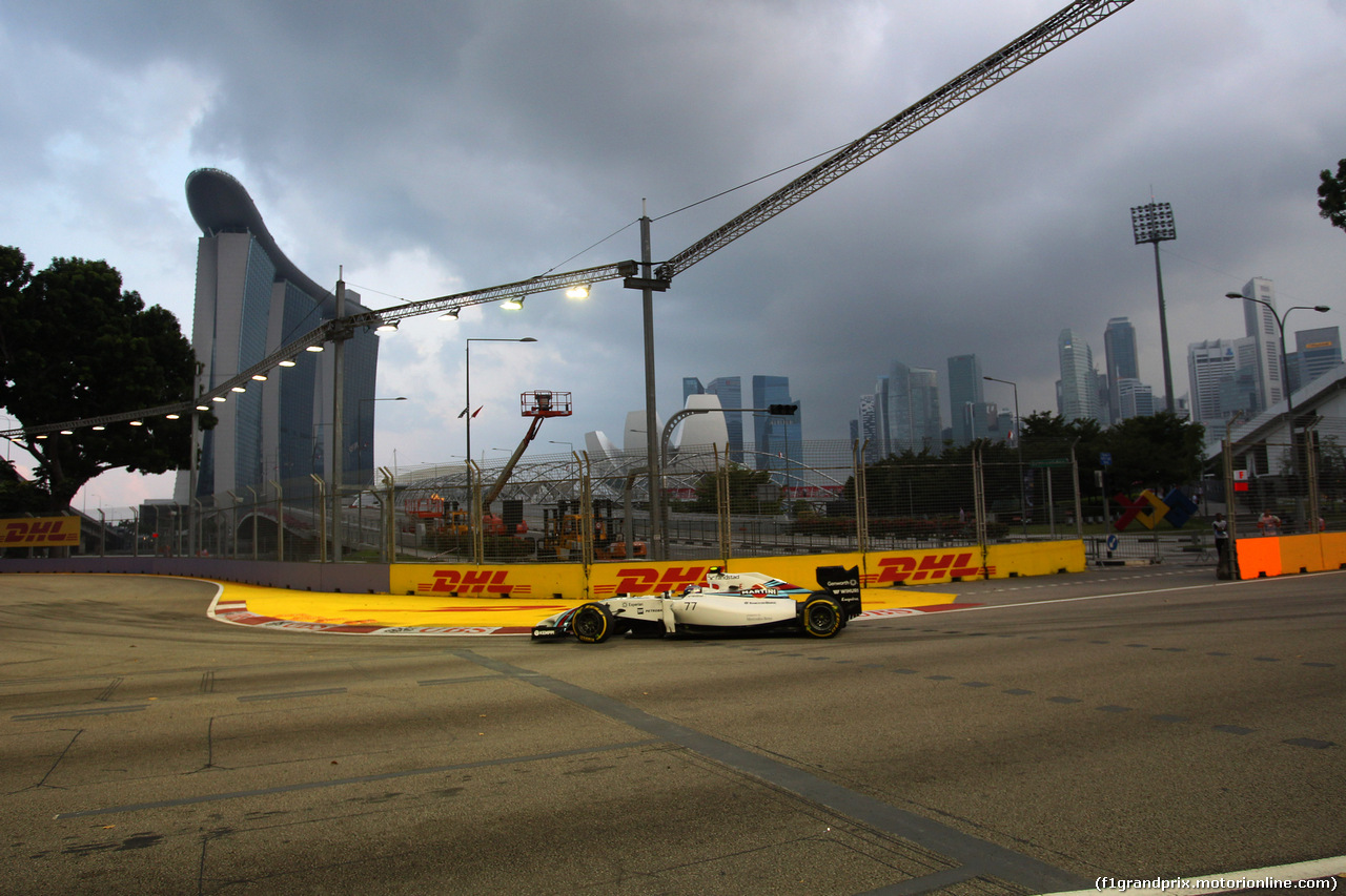 GP SINGAPORE, 19.09.2014- Prove Libere 1, Valtteri Bottas (FIN) Williams F1 Team FW36