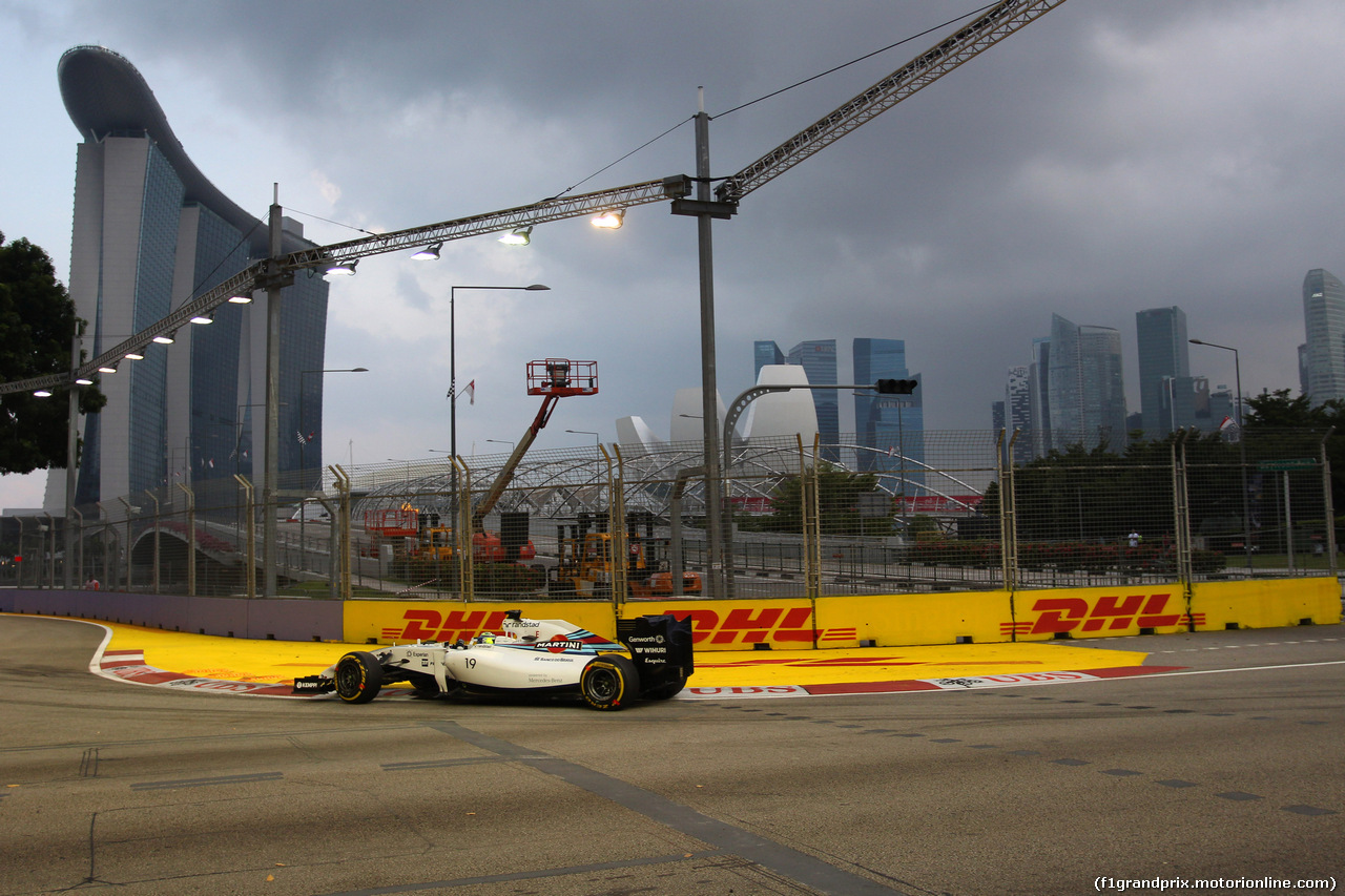 GP SINGAPORE, 19.09.2014- Prove Libere 1, Felipe Massa (BRA) Williams F1 Team FW36