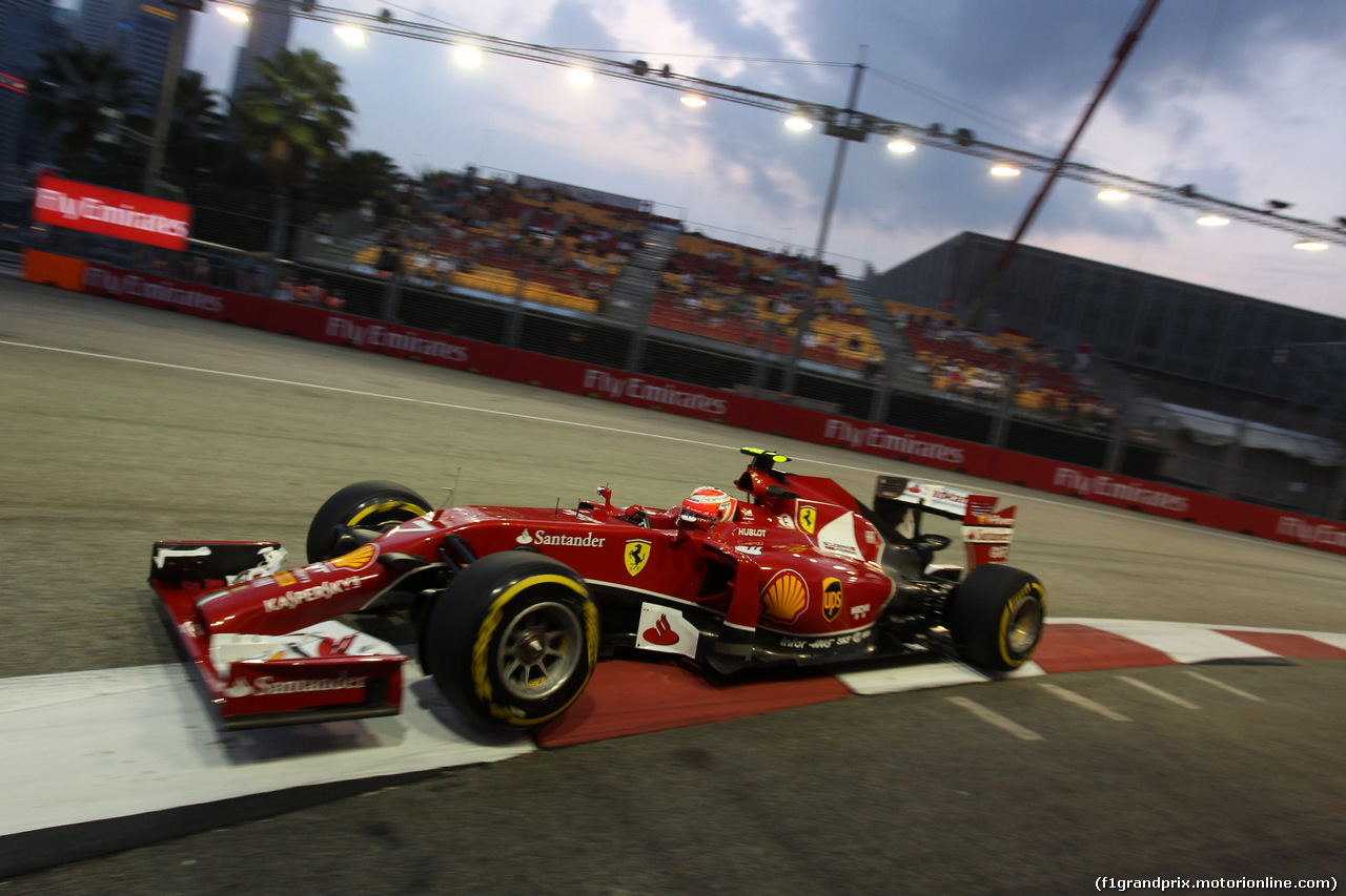 GP SINGAPORE, 19.09.2014- Prove Libere 1, Kimi Raikkonen (FIN) Ferrari F14-T