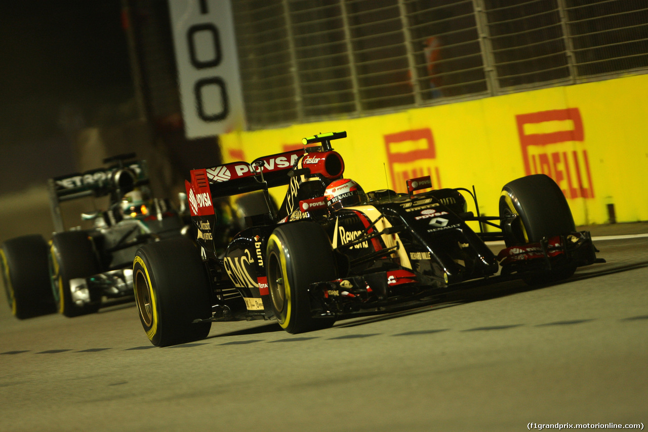 GP SINGAPORE, 19.09.2014- Prove Libere 2, Pastor Maldonado (VEN) Lotus F1 Team E22