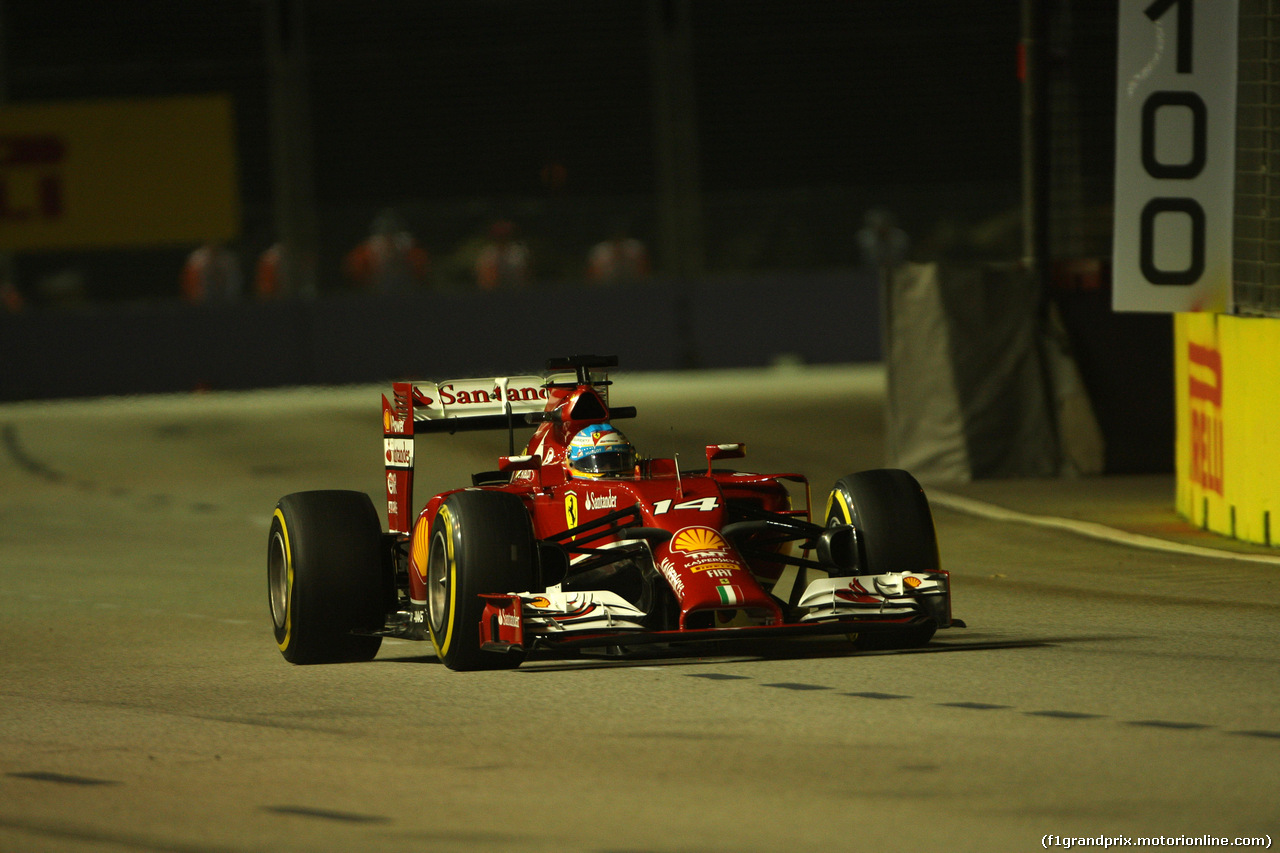 GP SINGAPORE, 19.09.2014- Prove Libere 2, Fernando Alonso (ESP) Ferrari F14-T