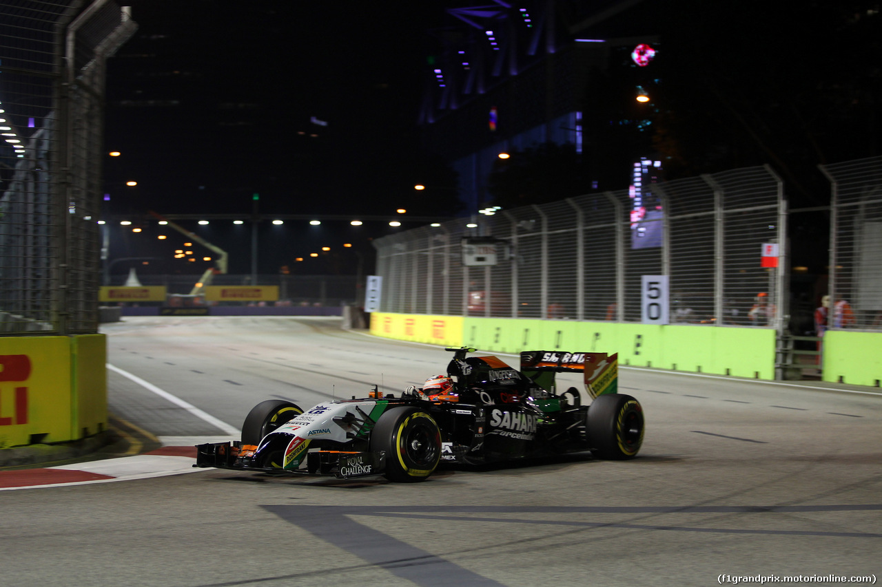 GP SINGAPORE, 19.09.2014- Prove Libere 2, Sergio Perez (MEX) Sahara Force India F1 VJM07