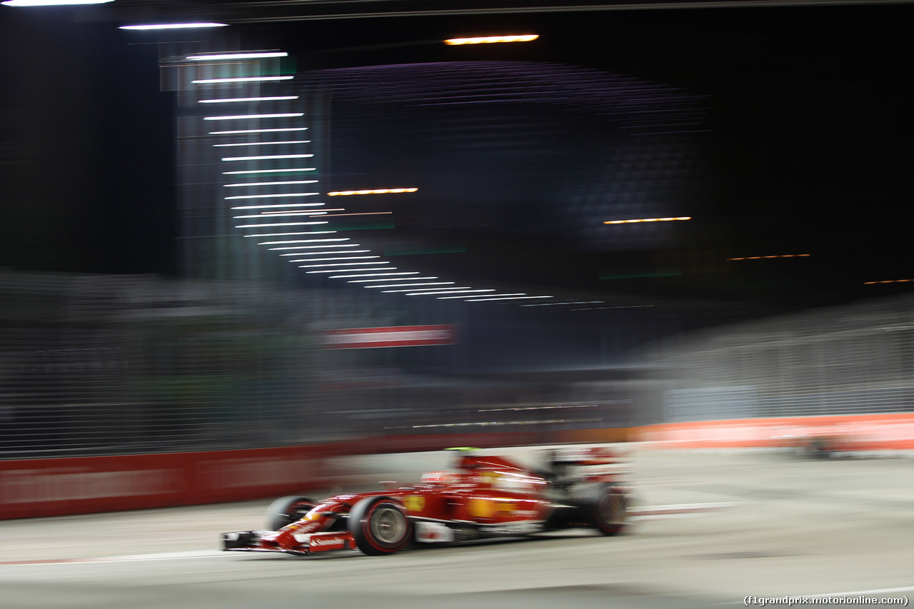 GP SINGAPORE, 19.09.2014- Prove Libere 2, Kimi Raikkonen (FIN) Ferrari F14-T