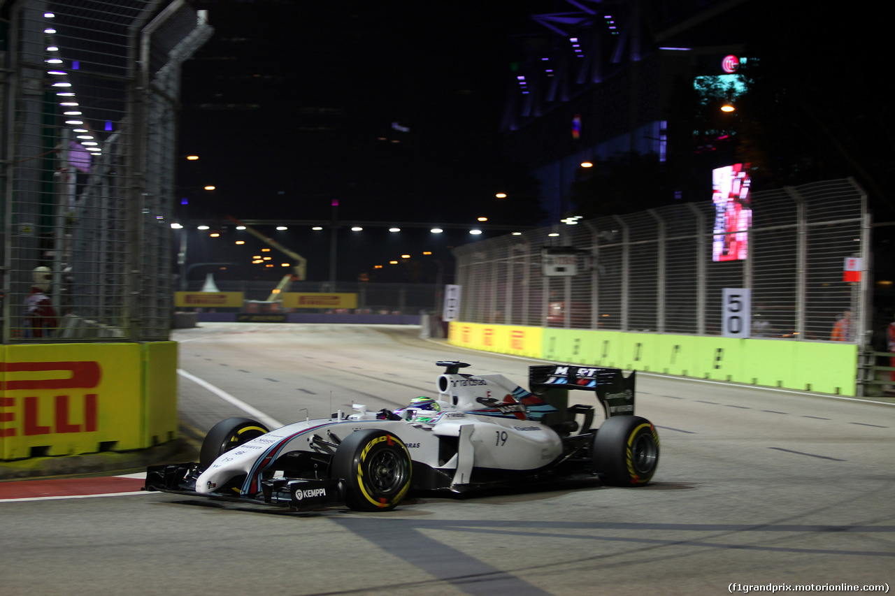 GP SINGAPORE, 19.09.2014- Prove Libere 2, Felipe Massa (BRA) Williams F1 Team FW36