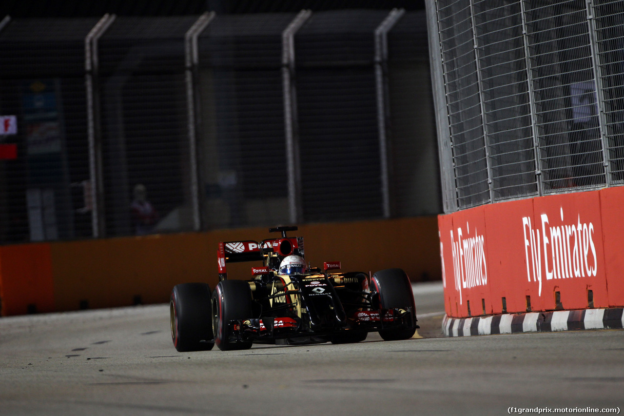 GP SINGAPORE, 19.09.2014- Prove Libere 2, Romain Grosjean (FRA) Lotus F1 Team E22