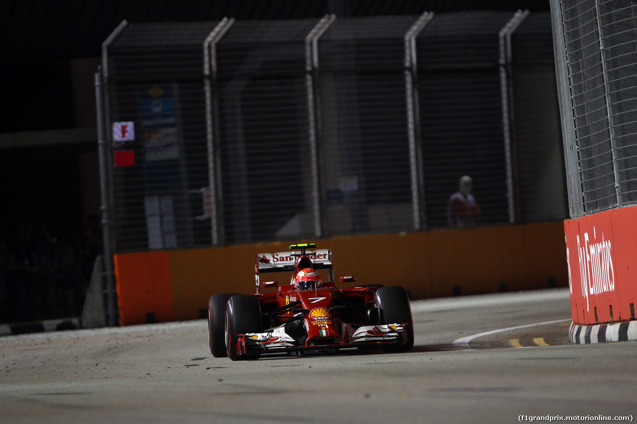 GP SINGAPORE, 19.09.2014- Prove Libere 2, Kimi Raikkonen (FIN) Ferrari F14-T