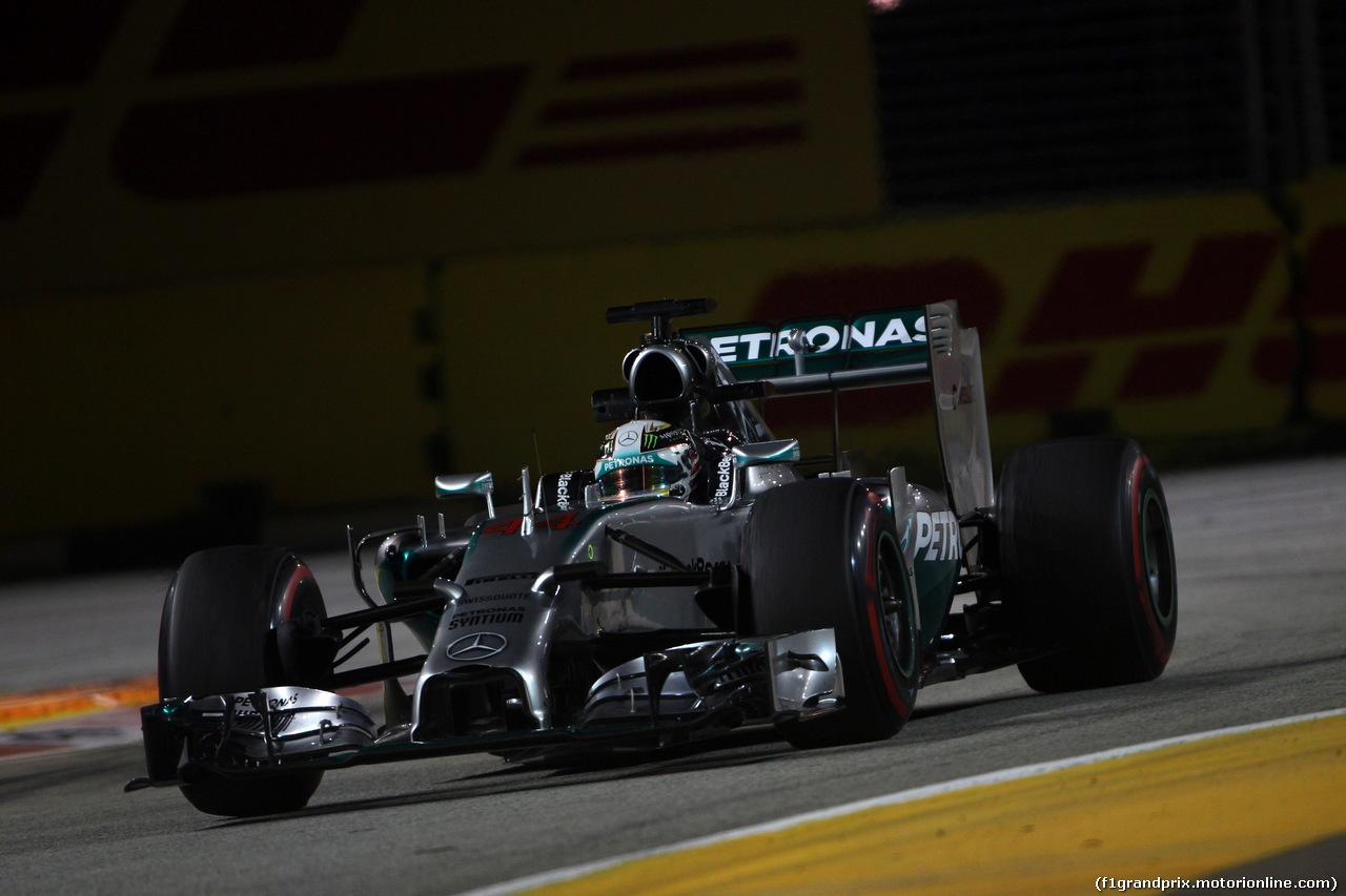 GP SINGAPORE, 19.09.2014- Prove Libere 2, Lewis Hamilton (GBR) Mercedes AMG F1 W05